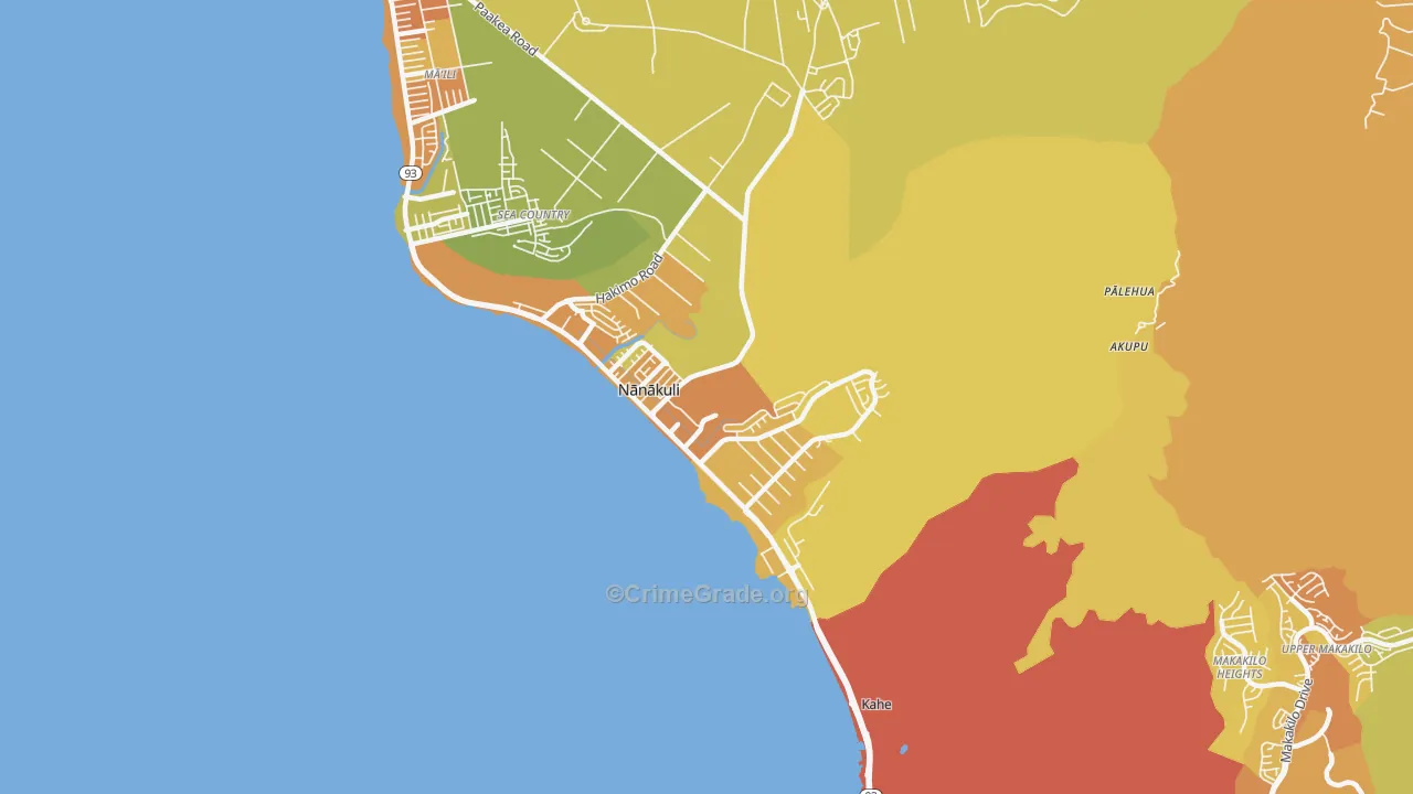 Nanakuli, HI Map of Drug-Related Crime Rates