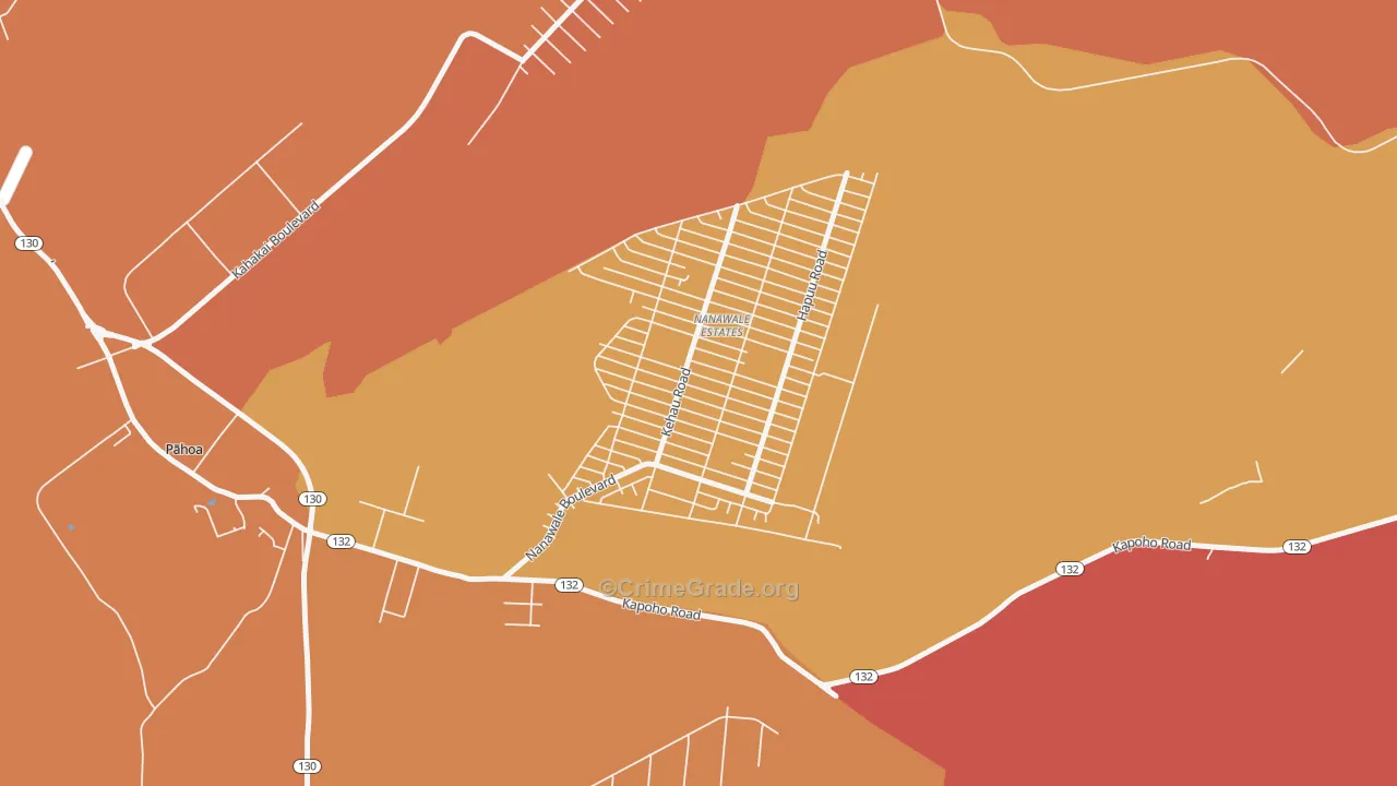 Nanawale Estates, HI Map of Drug-Related Crime Rates