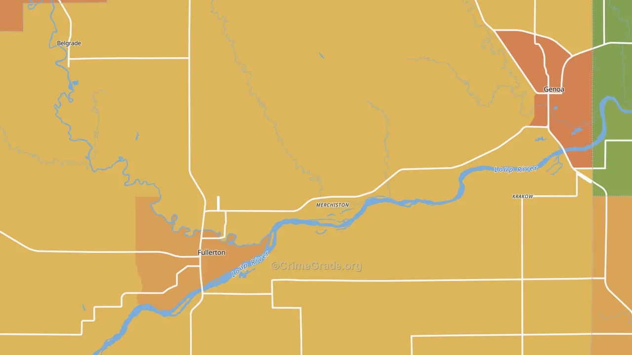 Nance County, NE Map of Drug-Related Crime Rates