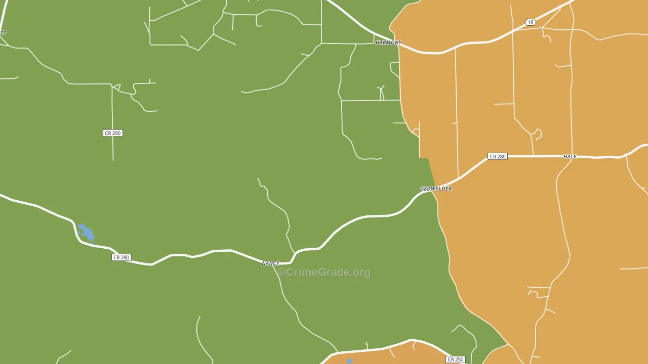 Nancy, MS Map of Drug-Related Crime Rates