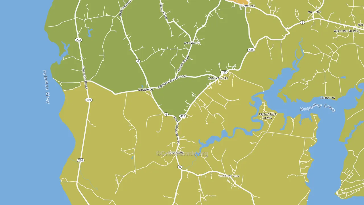 Nanjemoy, MD Map of Drug-Related Crime Rates