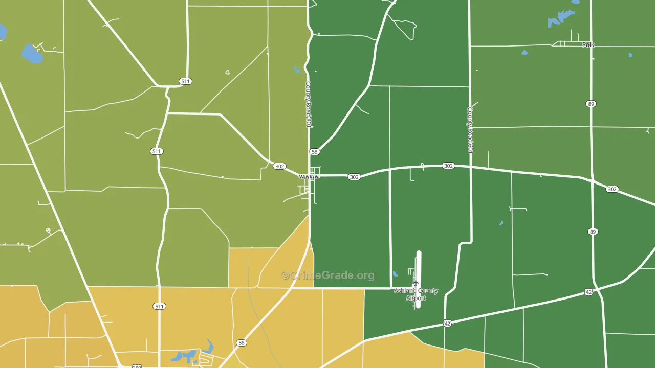 Nankin, OH Map of Drug-Related Crime Rates