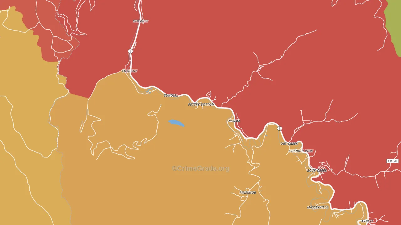 Naoma, WV Map of Drug-Related Crime Rates