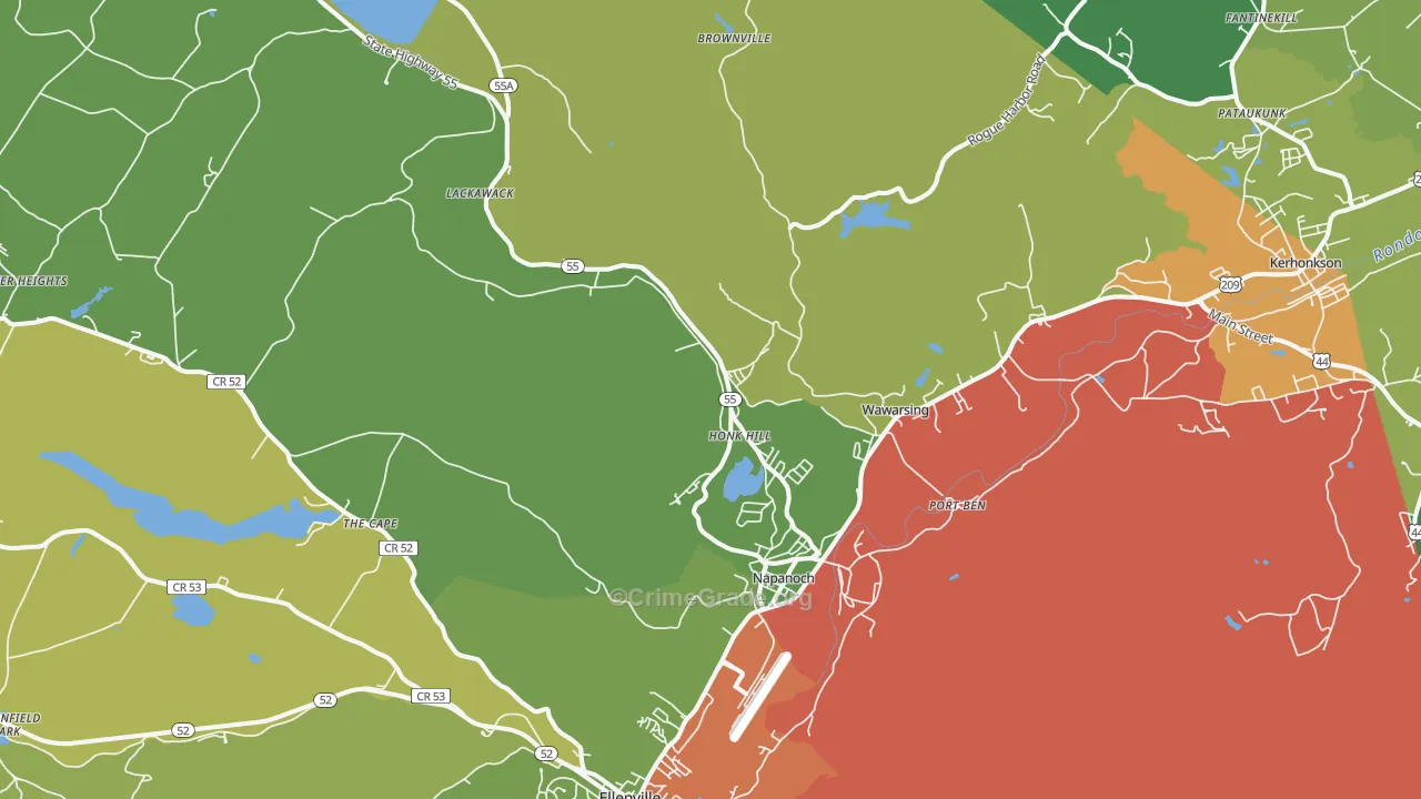 Napanoch, NY Map of Drug-Related Crime Rates