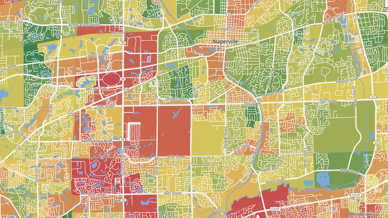 Naperville, IL Map of Drug-Related Crime Rates