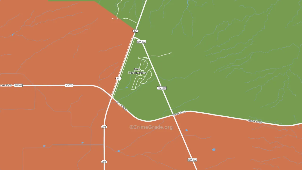 Napi Headquarters, NM Map of Drug-Related Crime Rates