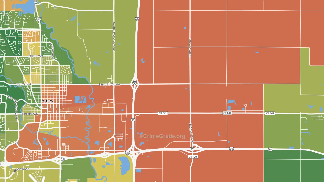 Napier, IA Map of Drug-Related Crime Rates