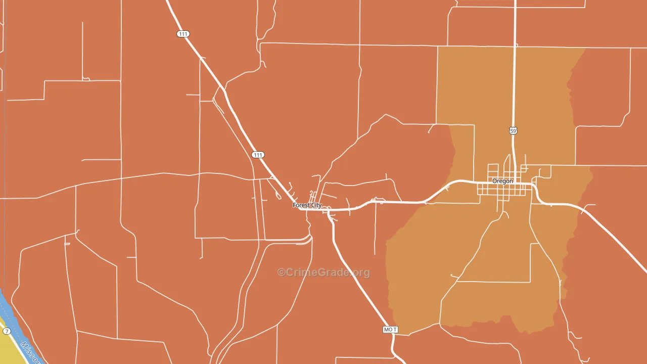 Napier, MO Map of Drug-Related Crime Rates
