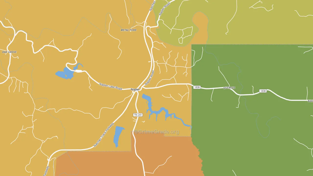 Napier, TN Map of Drug-Related Crime Rates