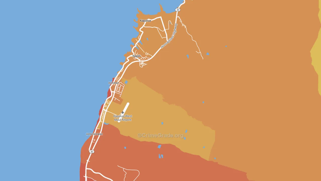 Napili, HI Map of Drug-Related Crime Rates