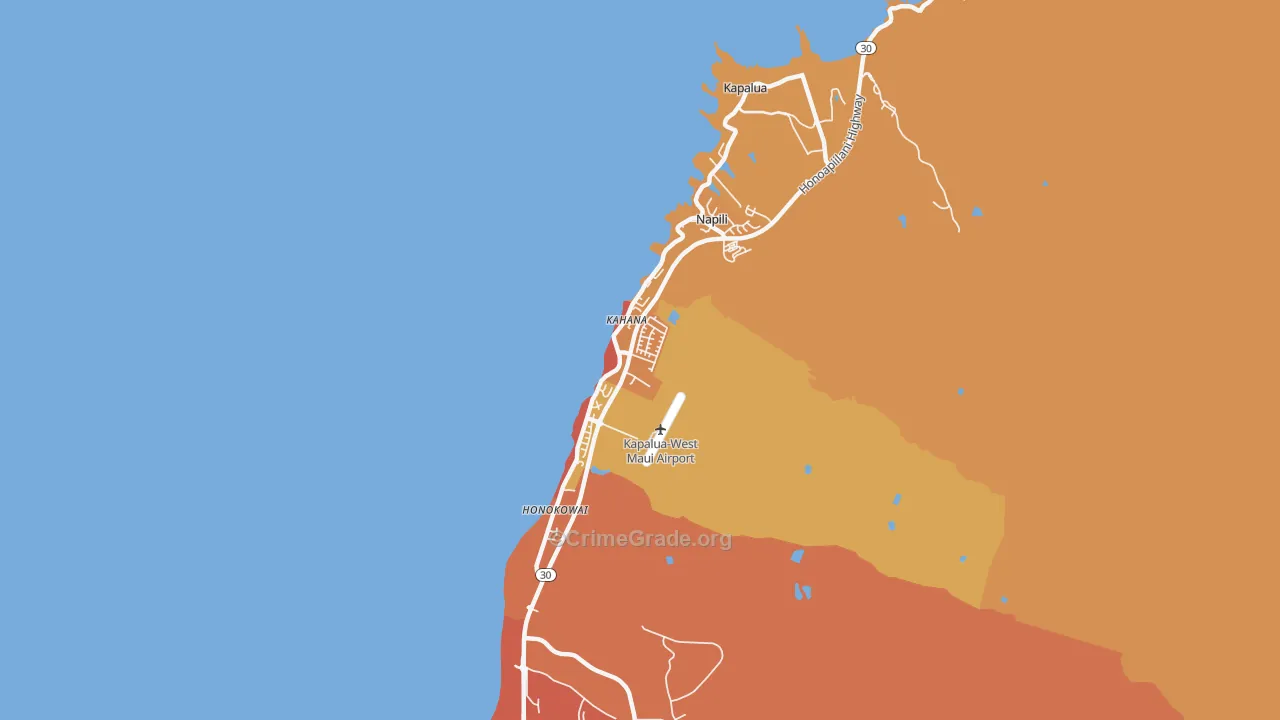 Napili-Honokowai, Lahaina, HI Map of Drug-Related Crime Rates