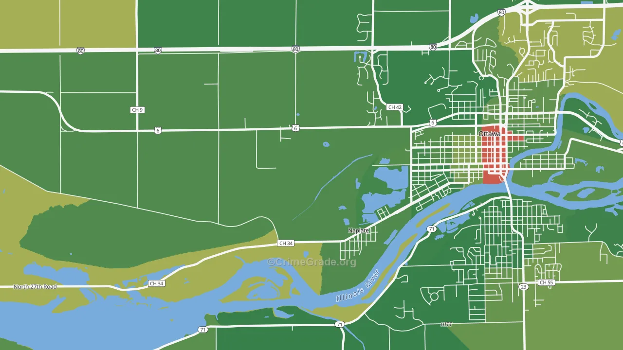 Naplate, IL Map of Drug-Related Crime Rates