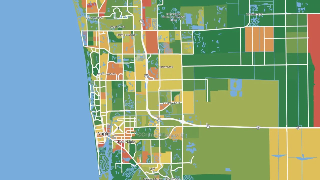 Naples, FL Map of Drug-Related Crime Rates