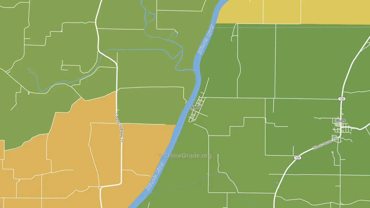Naples, IL Map of Drug-Related Crime Rates