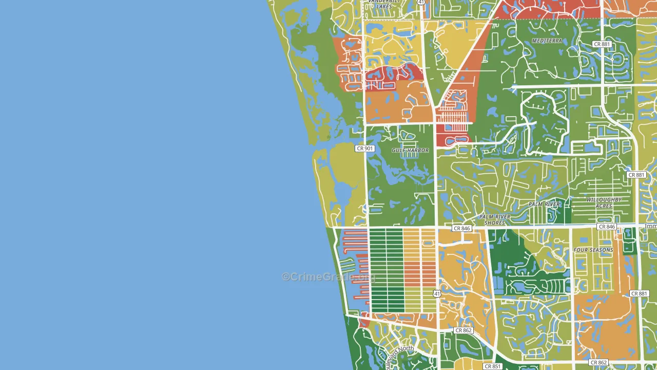 Naples Park, FL Map of Drug-Related Crime Rates