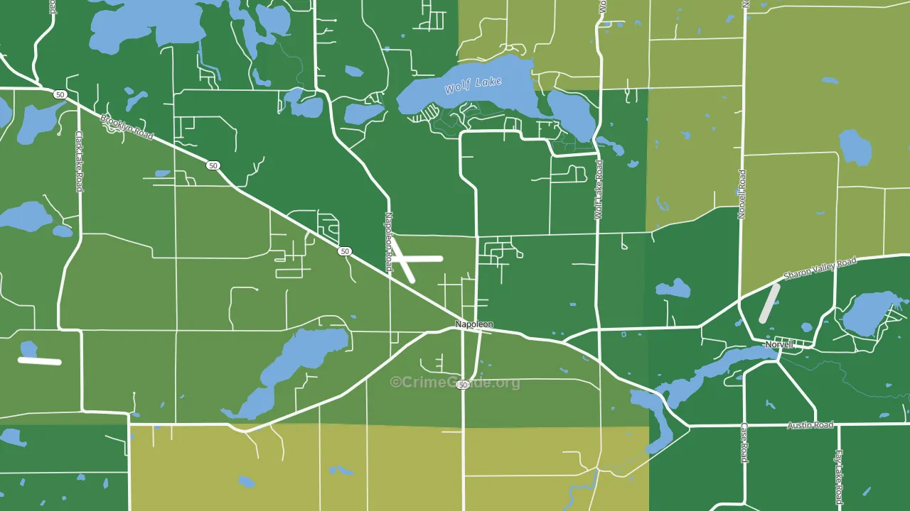 Napoleon, MI Map of Drug-Related Crime Rates