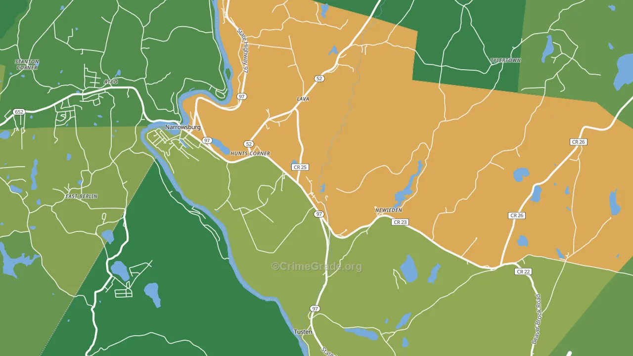 Narrowsburg, NY Map of Drug-Related Crime Rates