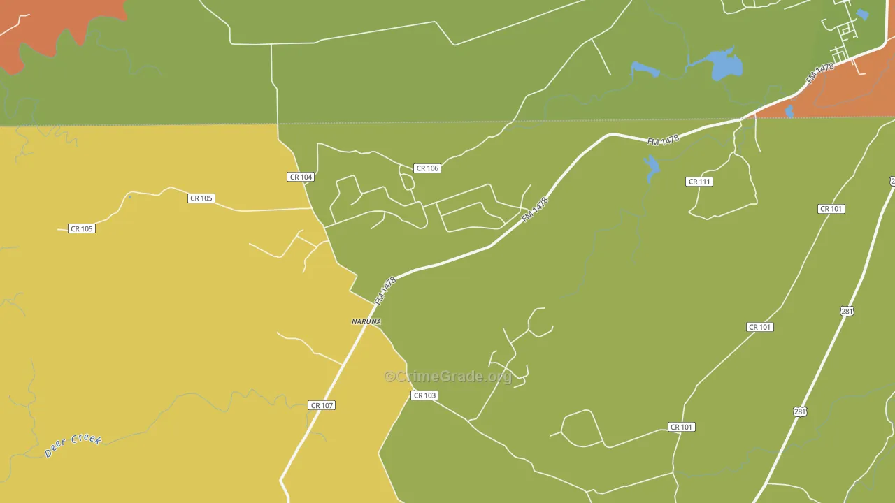 Naruna, TX Map of Drug-Related Crime Rates