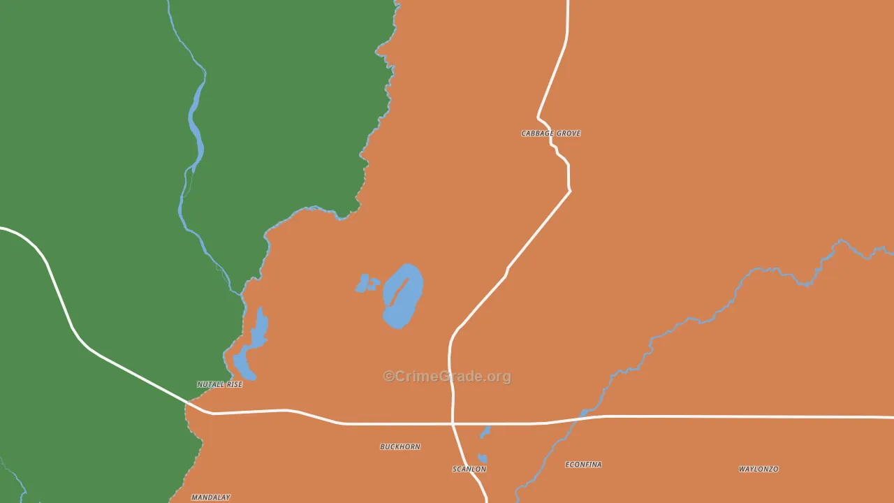 Nash, FL Map of Drug-Related Crime Rates