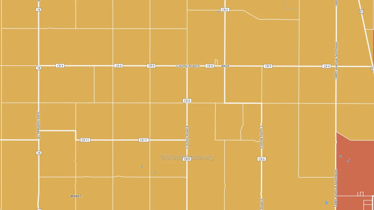 Nash, ND Map of Drug-Related Crime Rates