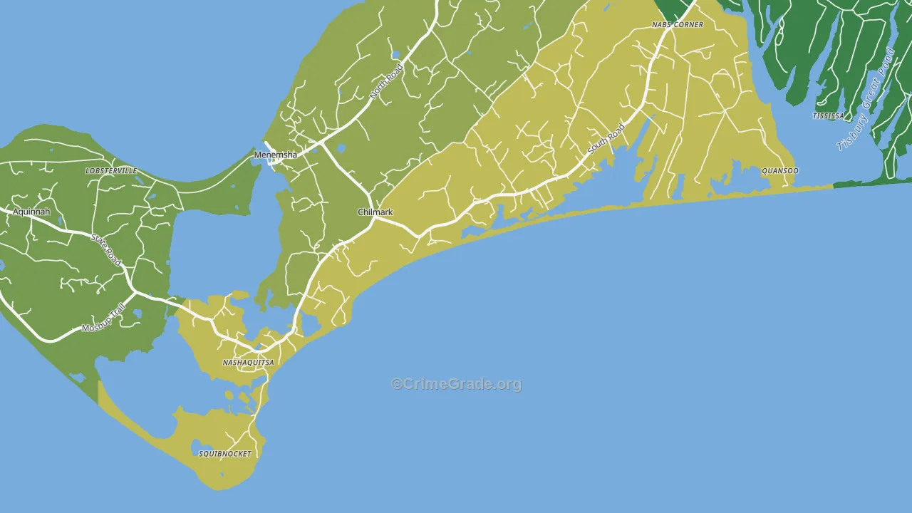 Nashaquitsa, MA Map of Drug-Related Crime Rates
