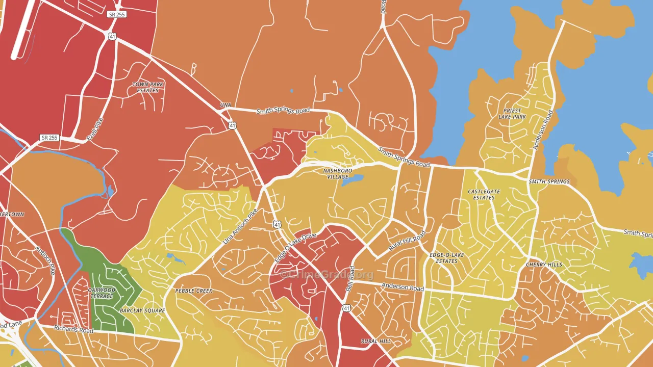 Nashboro Village, Nashville, TN Map of Drug-Related Crime Rates