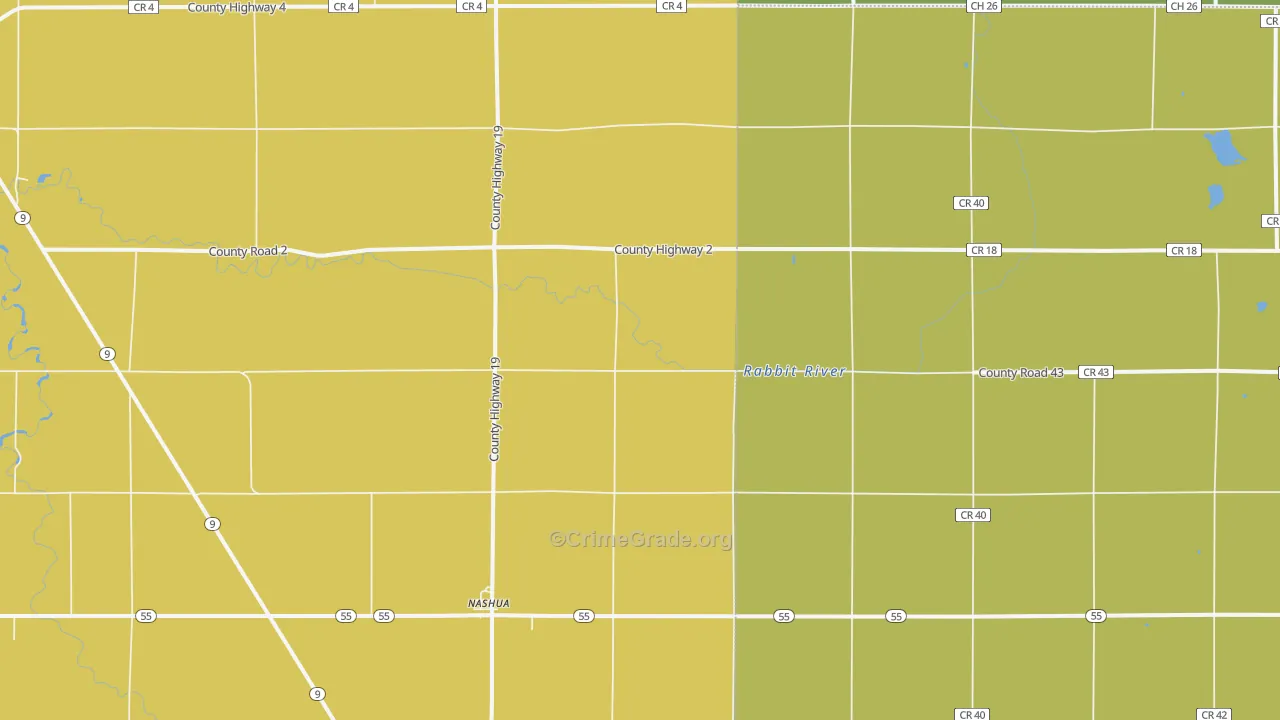 Nashua, MN Map of Drug-Related Crime Rates