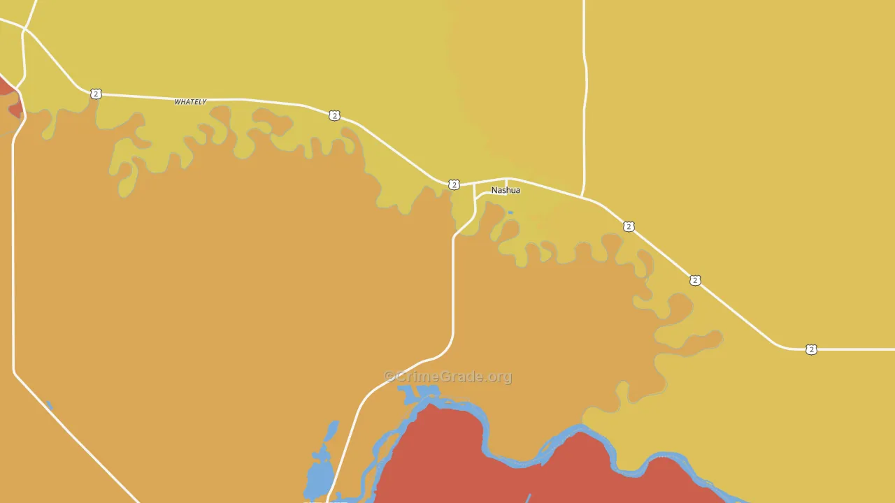 Nashua, MT Map of Drug-Related Crime Rates