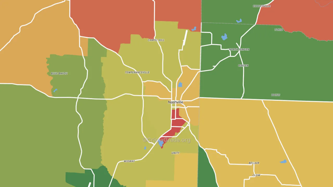 Nashville, AR Map of Drug-Related Crime Rates