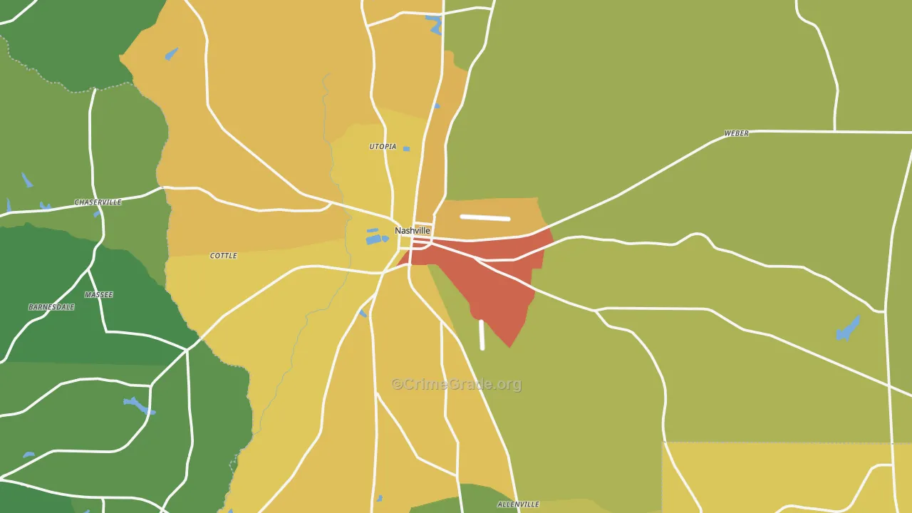 Nashville, GA Map of Drug-Related Crime Rates