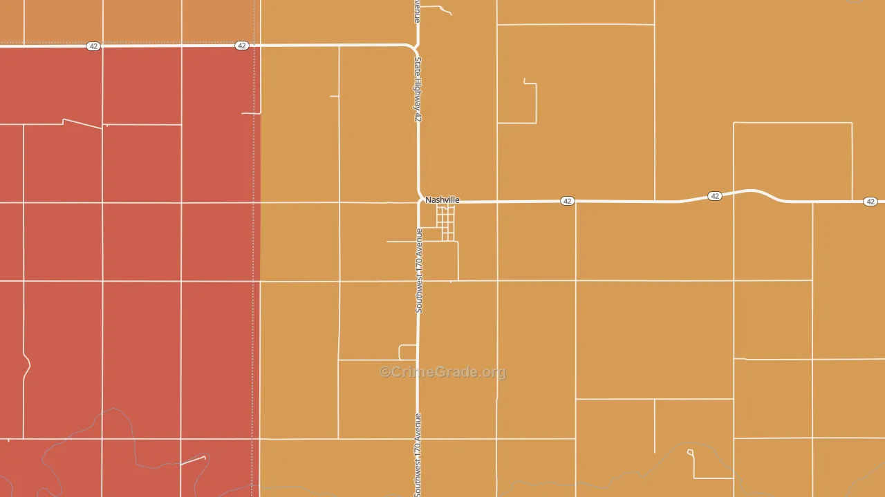 Nashville, KS Map of Drug-Related Crime Rates