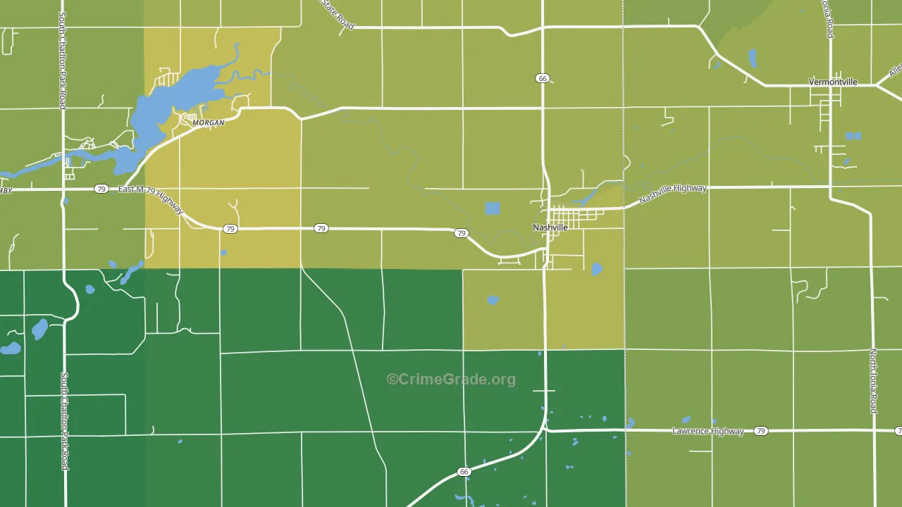 Nashville, MI Map of Drug-Related Crime Rates