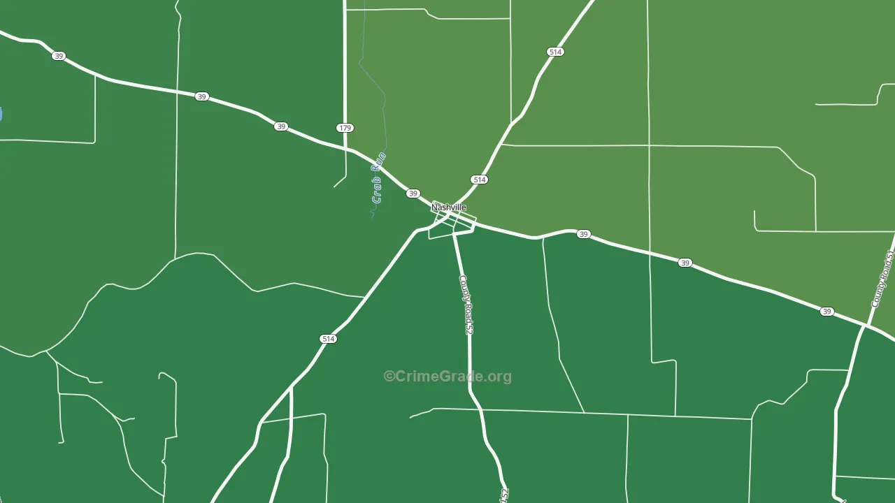 Nashville, OH Map of Drug-Related Crime Rates