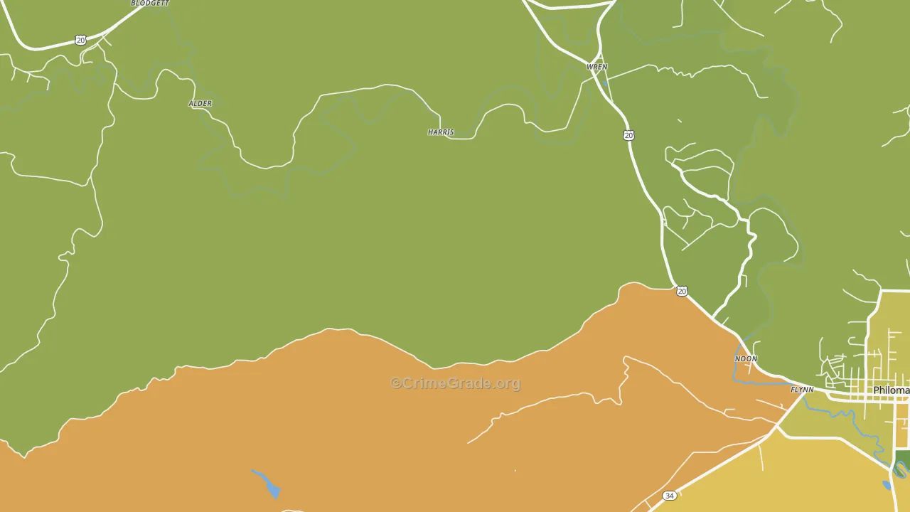 Nashville, OR Map of Drug-Related Crime Rates