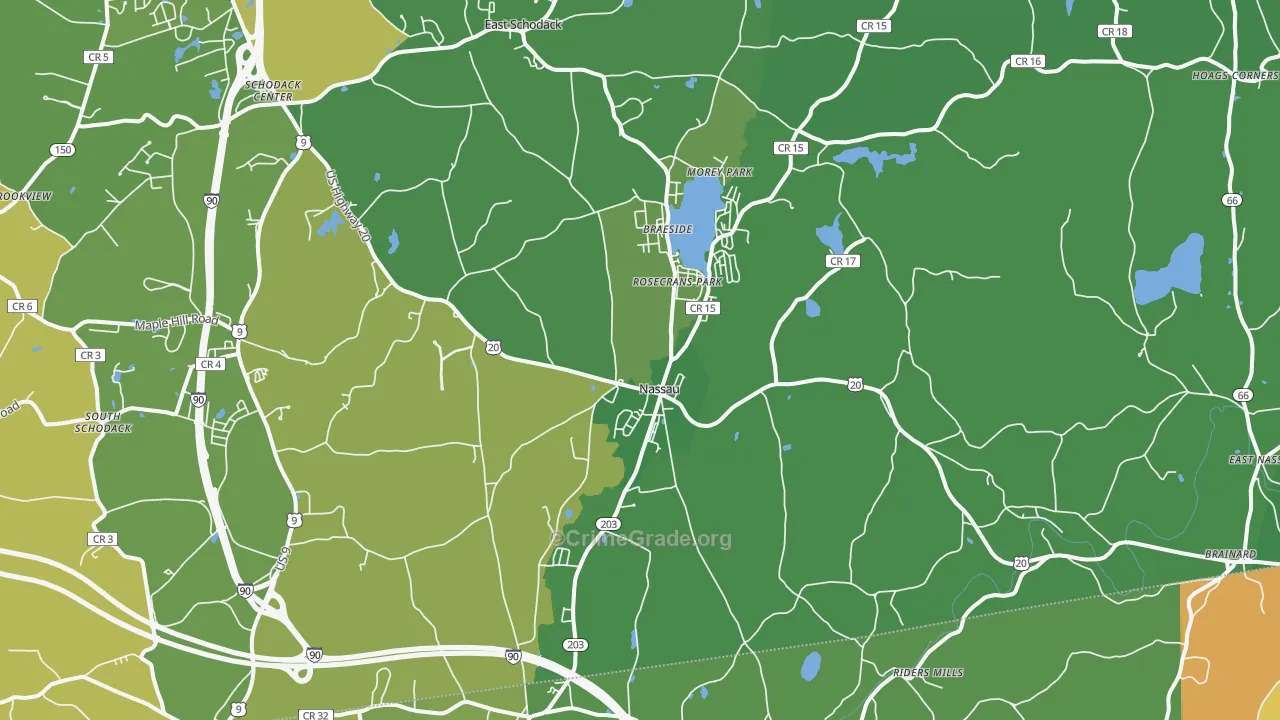 Nassau, NY Map of Drug-Related Crime Rates