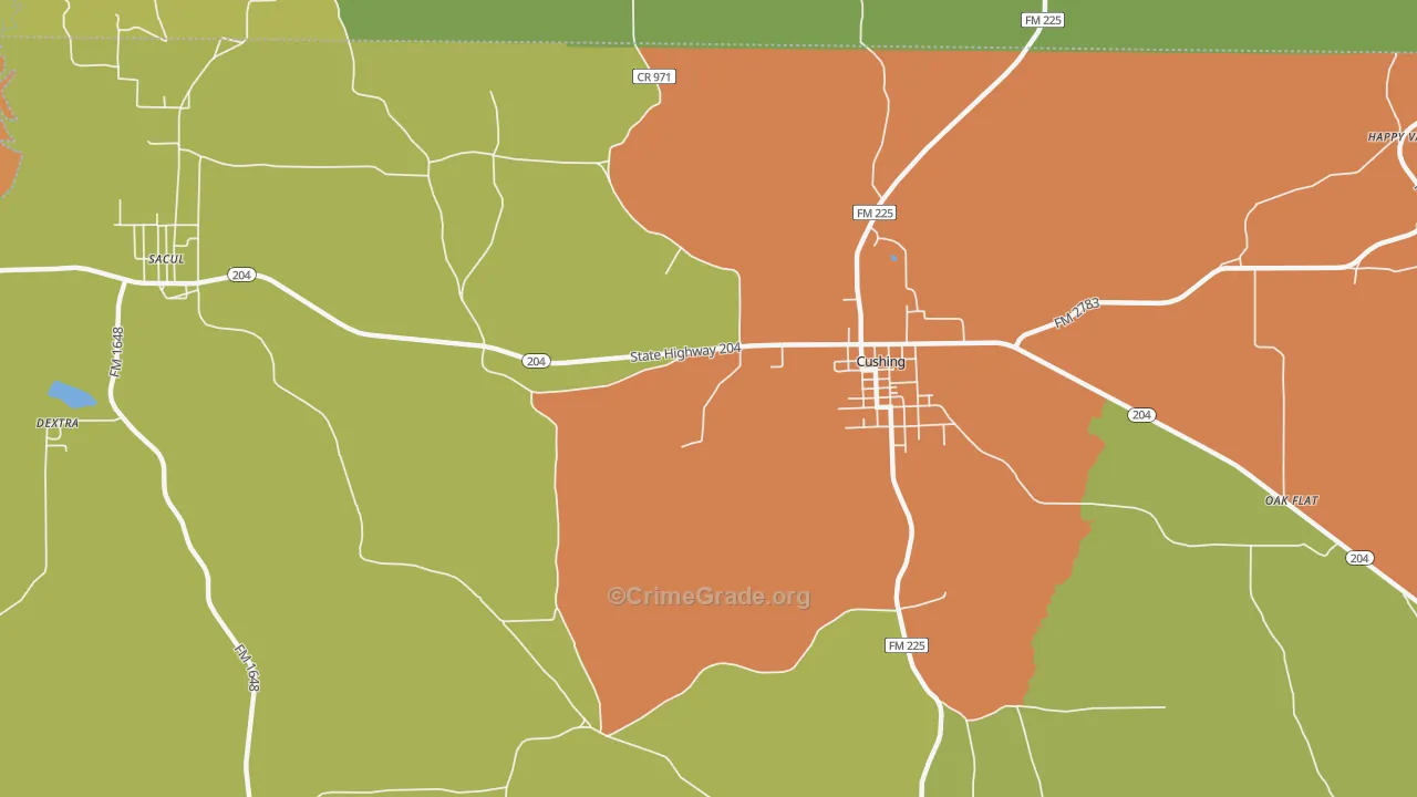 Nat, TX Map of Drug-Related Crime Rates