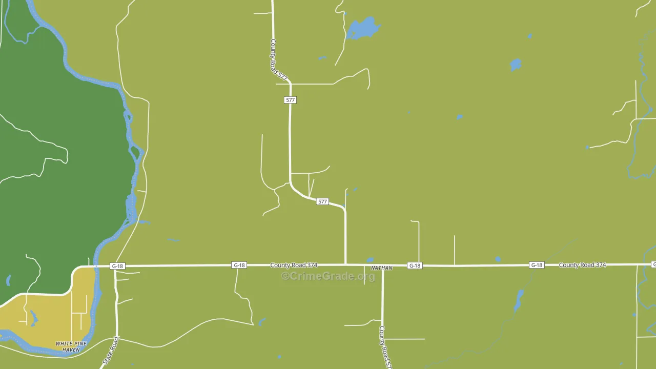 Nathan, MI Map of Drug-Related Crime Rates