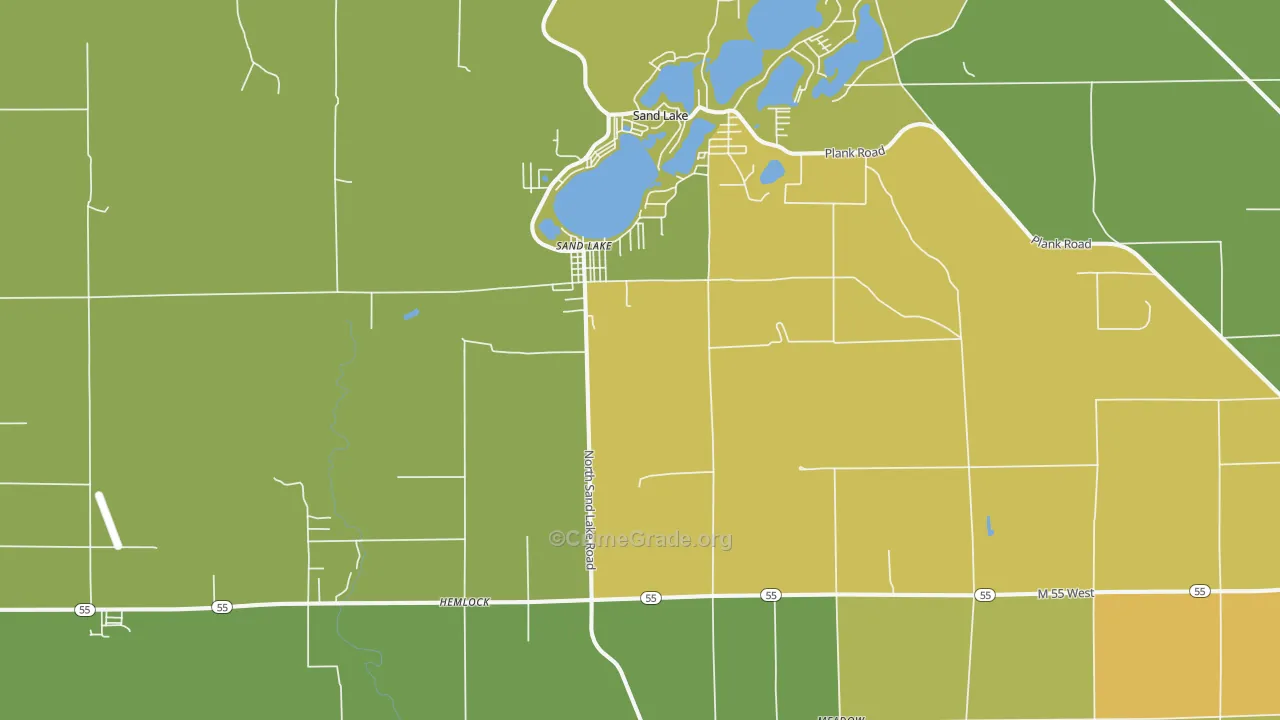 National City, MI Map of Drug-Related Crime Rates