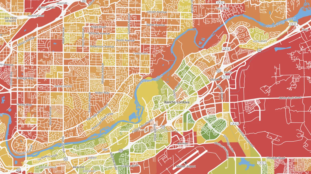 Natomas Corporate Center, Sacramento, CA Map of Drug-Related Crime Rates