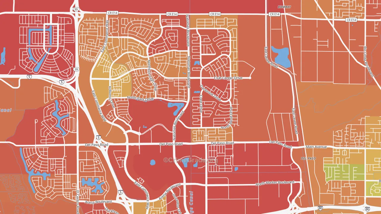 Natomas Park, Sacramento, CA Map of Drug-Related Crime Rates