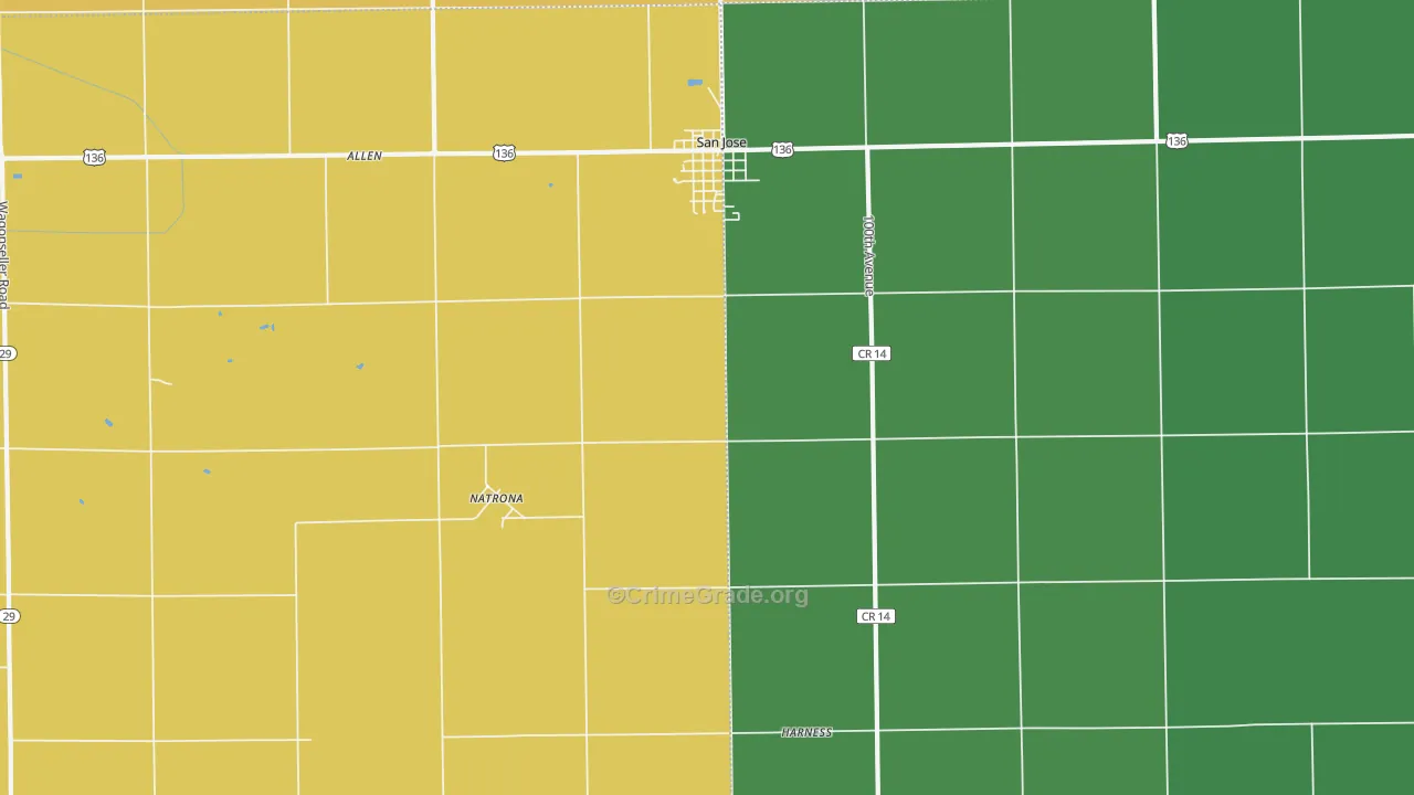 Natrona, IL Map of Drug-Related Crime Rates