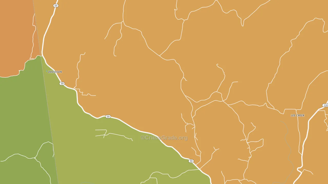 Natural Dam, AR Map of Drug-Related Crime Rates