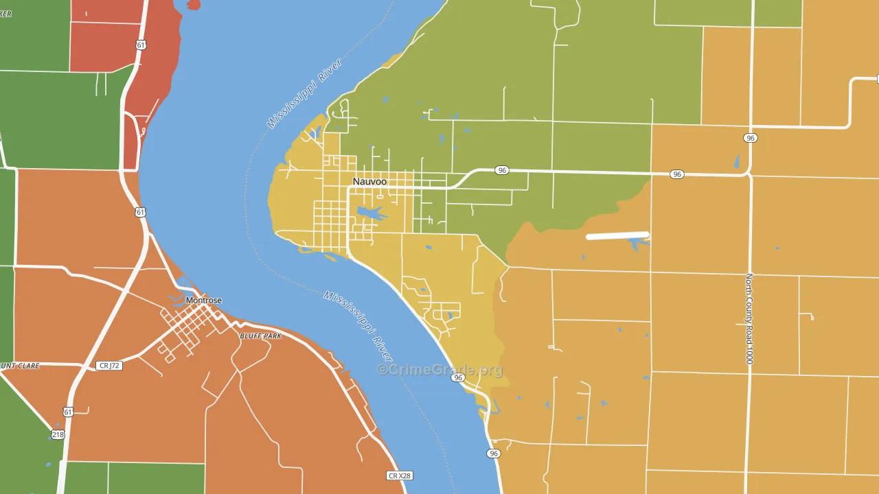 Nauvoo, IL Map of Drug-Related Crime Rates