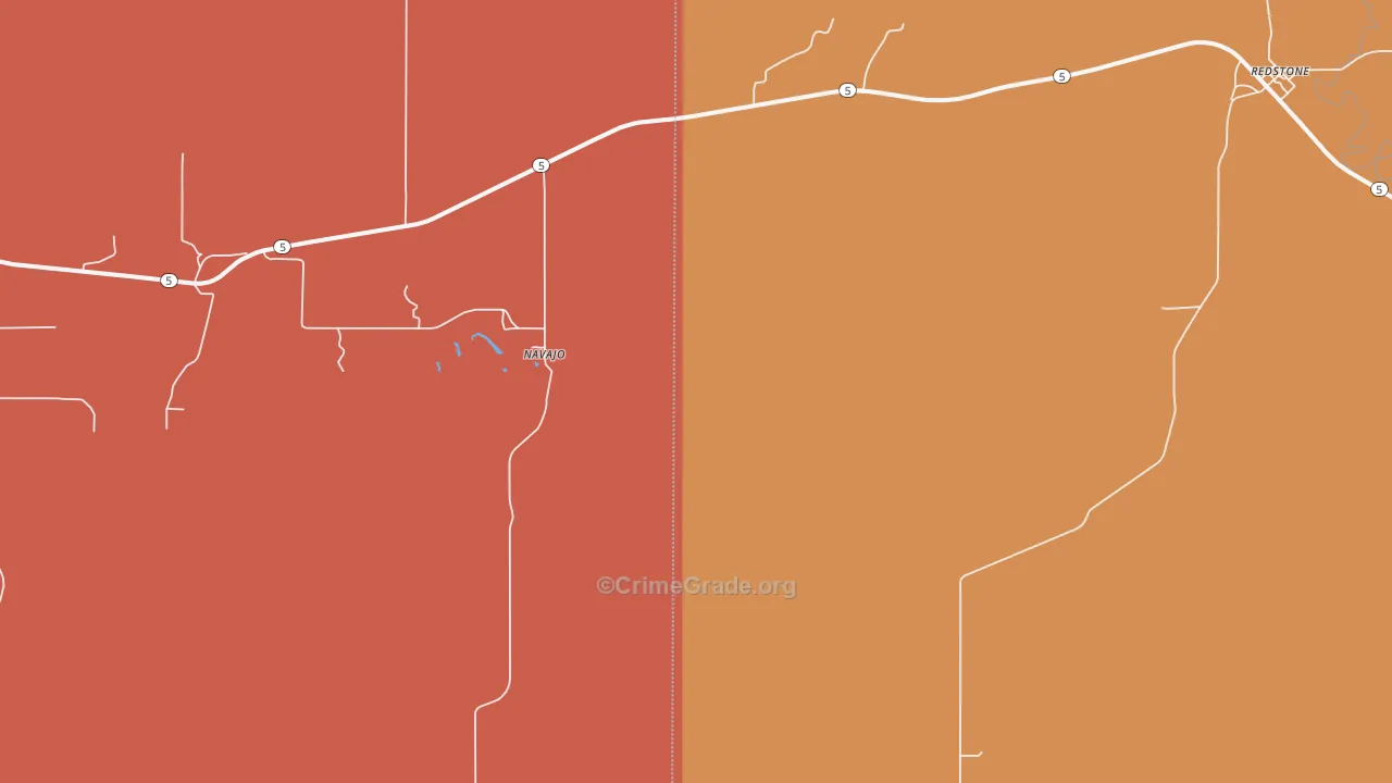 Navajo, MT Map of Drug-Related Crime Rates