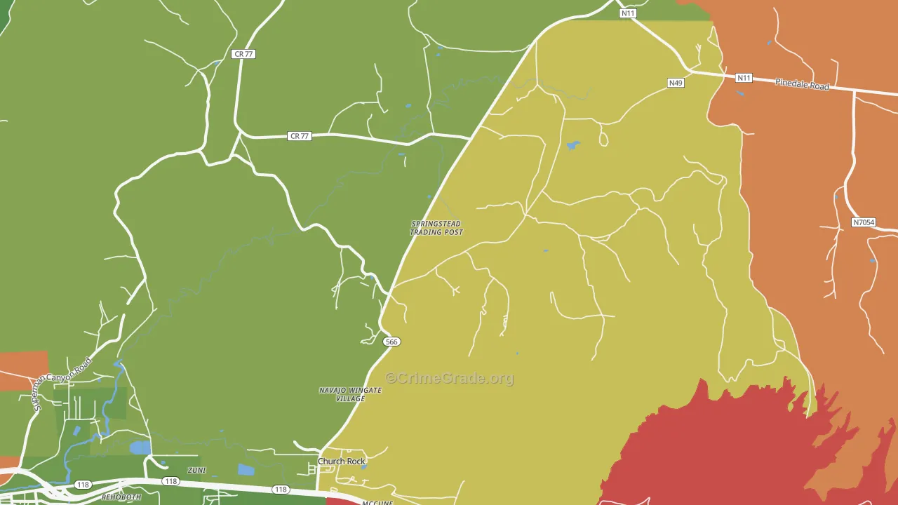 Navajo Wingate Village, NM Map of Drug-Related Crime Rates