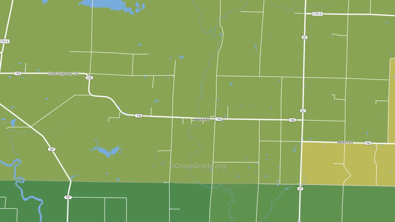 Navarino, WI Map of Drug-Related Crime Rates