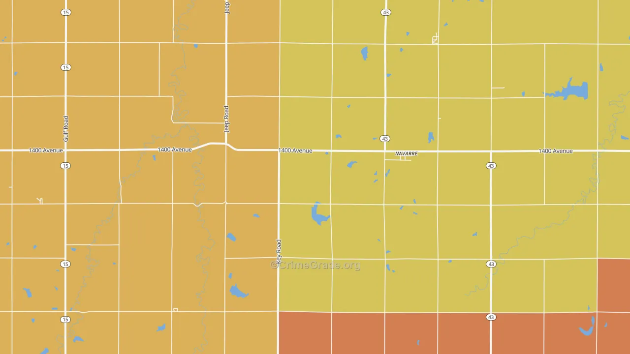 Navarre, KS Map of Drug-Related Crime Rates