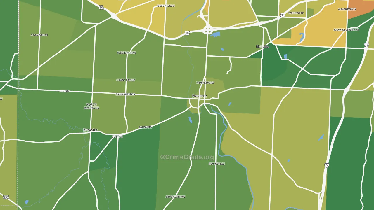 Navarre, OH Map of Drug-Related Crime Rates