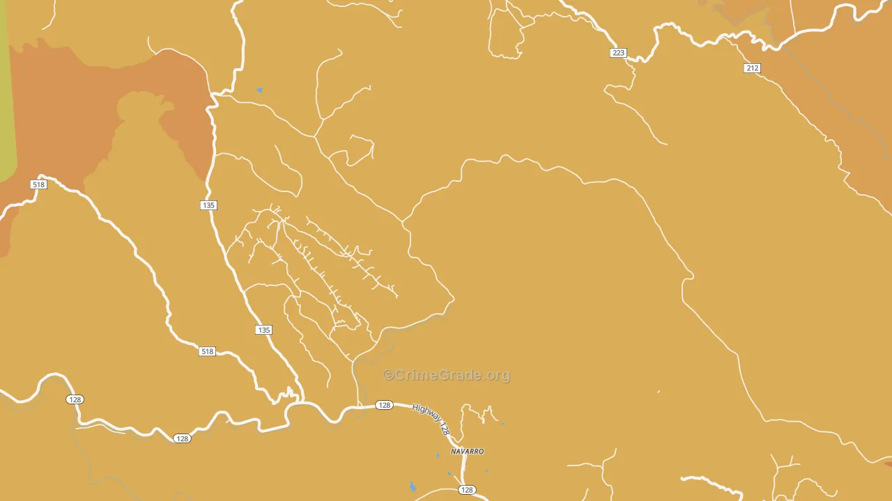 Navarro, CA Map of Drug-Related Crime Rates