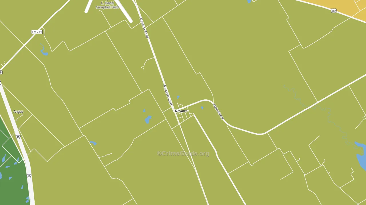Navarro, TX Map of Drug-Related Crime Rates